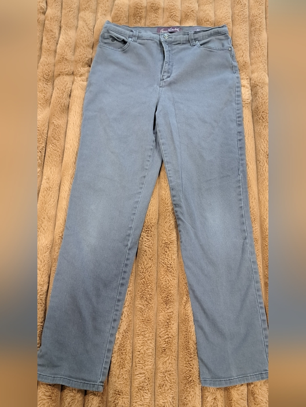 Gloria Vanderbilt Amanda Gray Denim Smokey Quartz Wash Jeans Womens Size 10